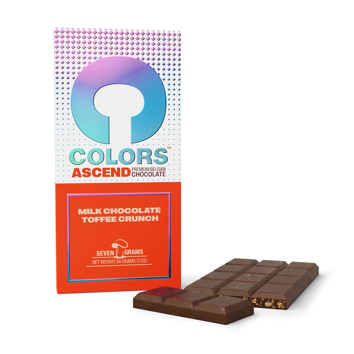 Colors Ascend Chocolate Bar Milk Chocolate Toffee Crunch 7 Grams