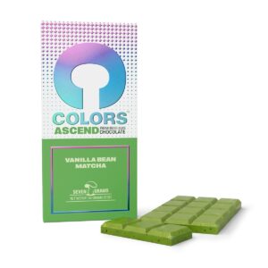 Colors Ascend Vanilla Bean Matcha premium Belgian chocolate bar, 7 grams